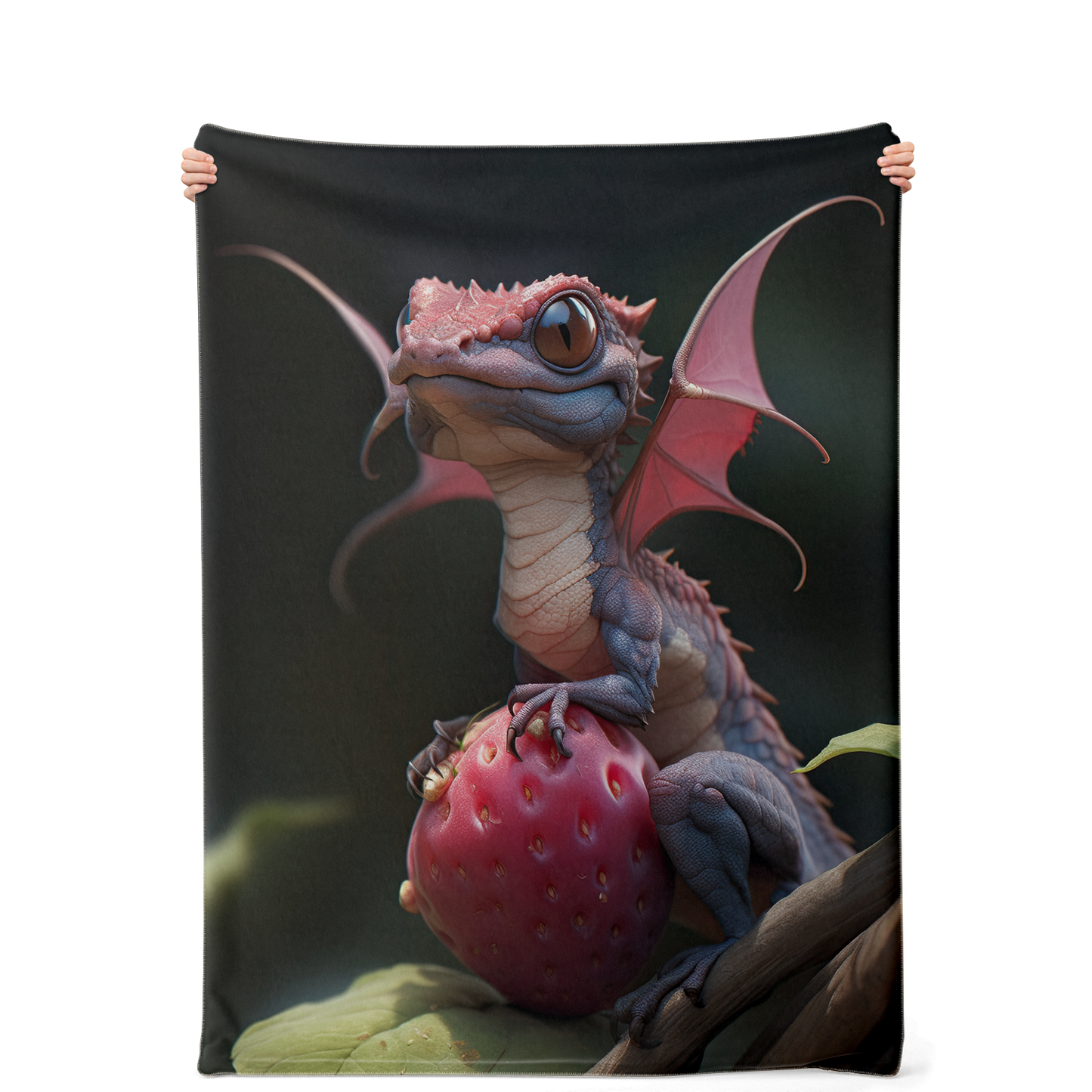 Premium Berry The Fairy Dragon Microfleece Blanket