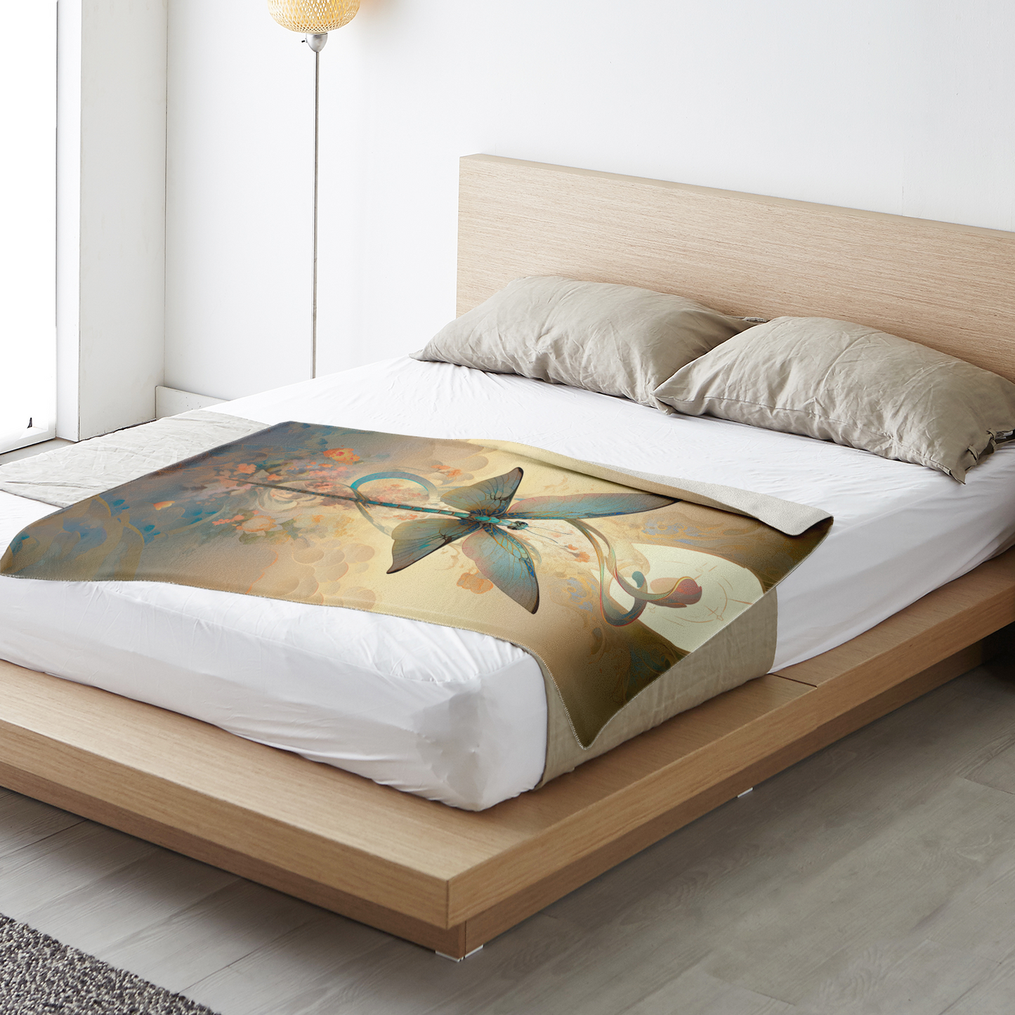 Premium Zen Dragonfly Microfleece Blanket