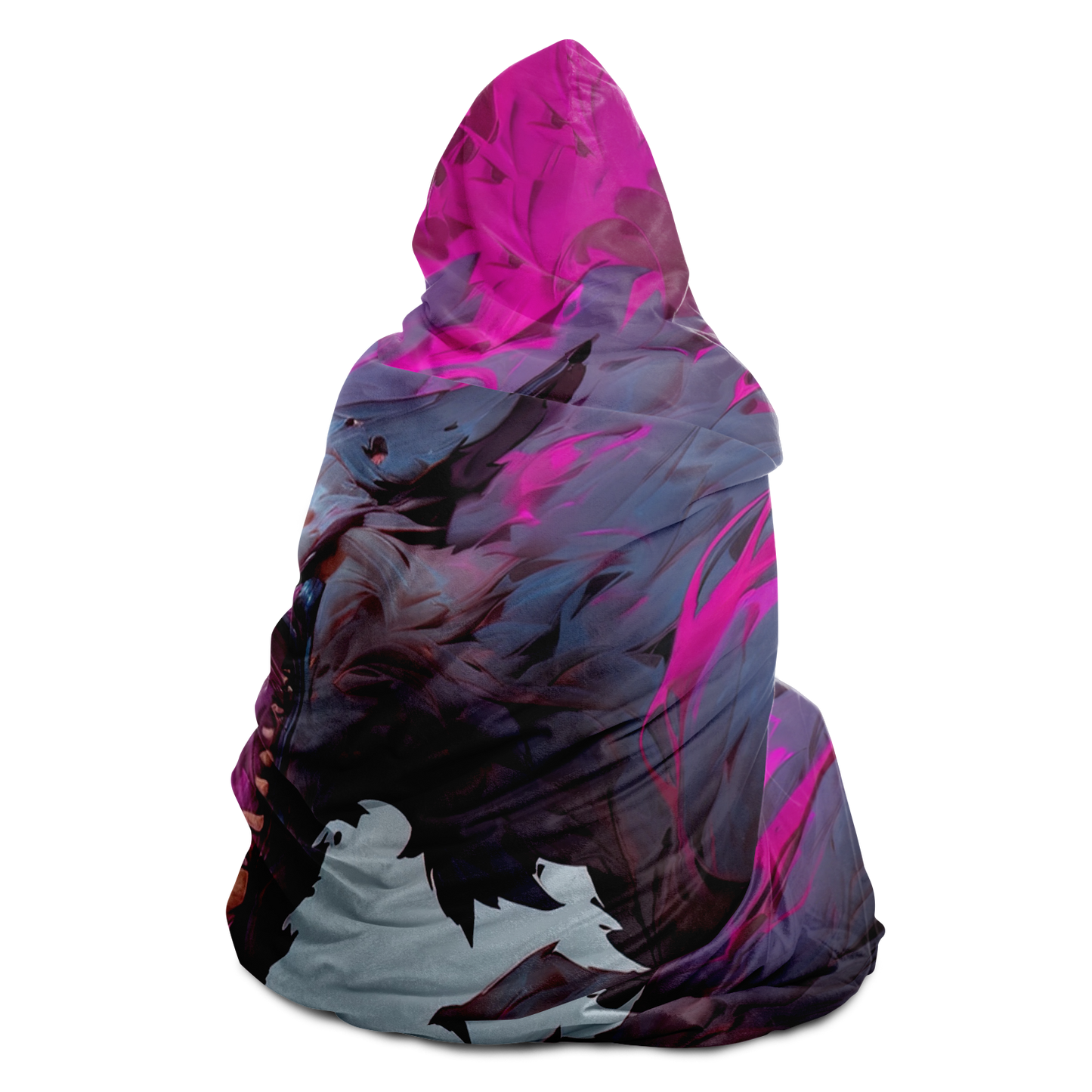 Neon Nightmare Zombie Wolf  Hooded Blanket