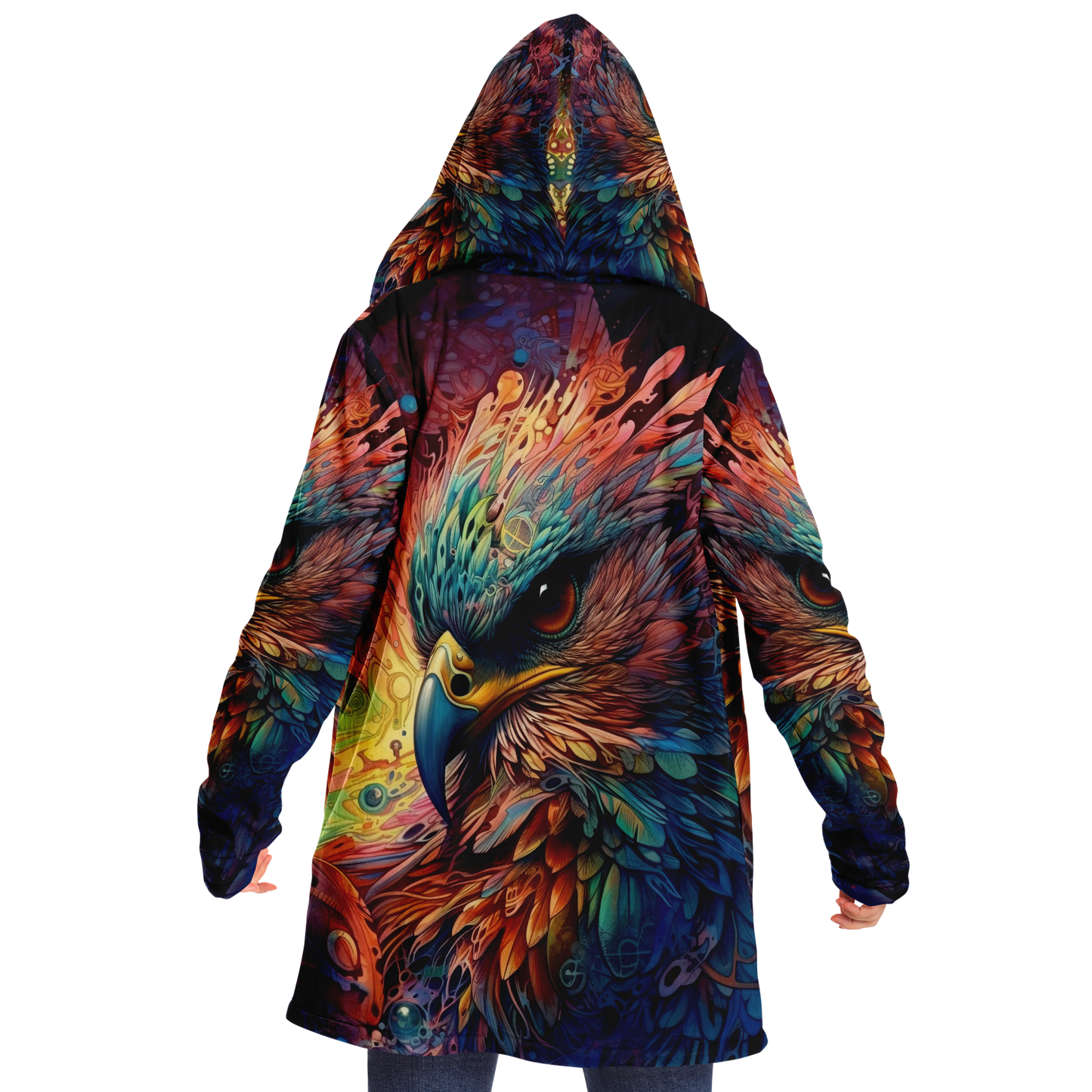 Rainbow Winged Falcon Microfleece Cloak