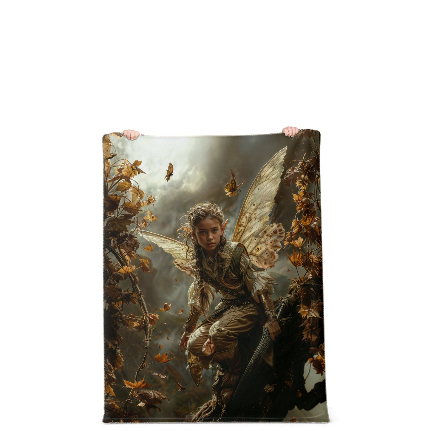 Autumns Winged Watcher Premium Microfleece Blanket