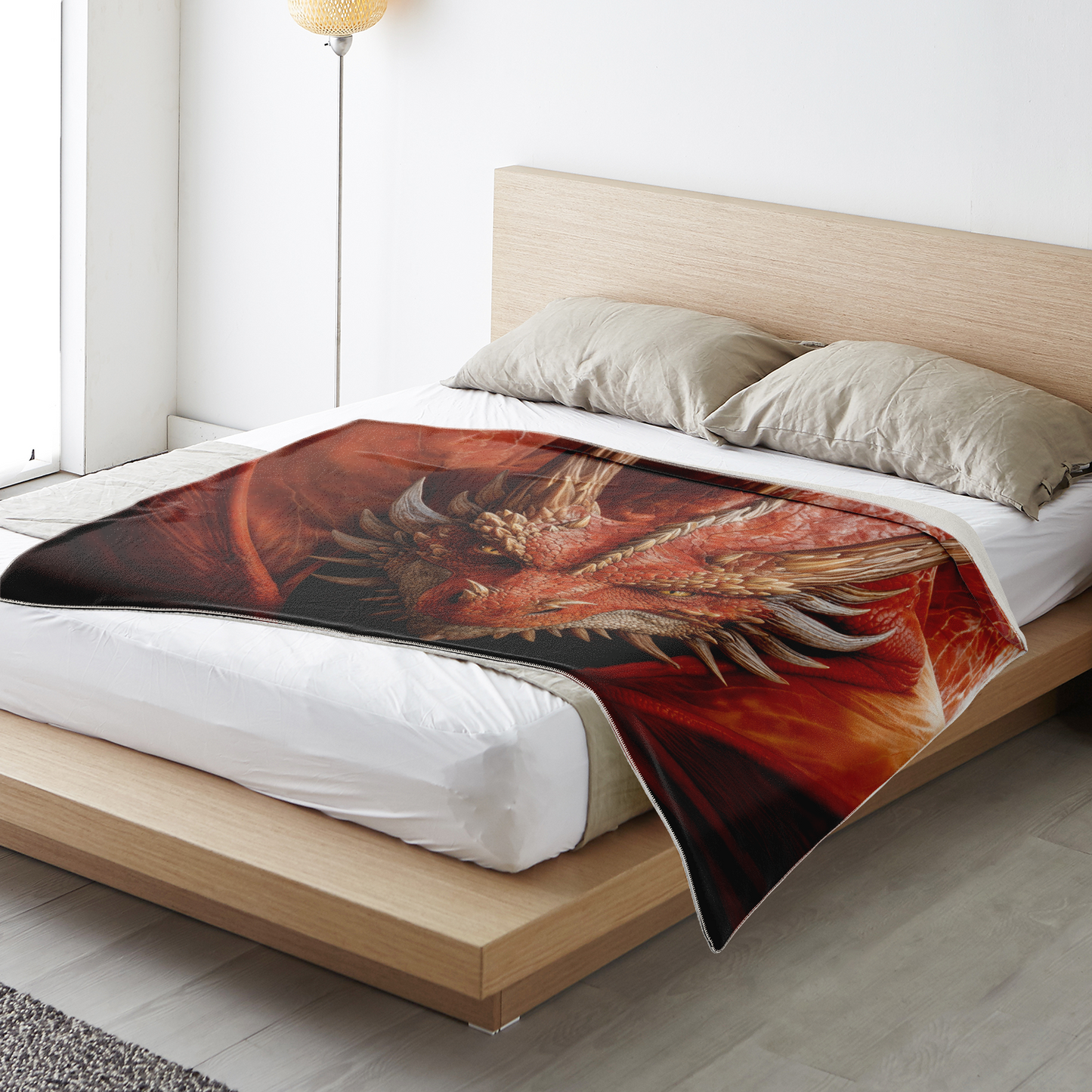 Fiery Gaze Premium Microfleece Blanket