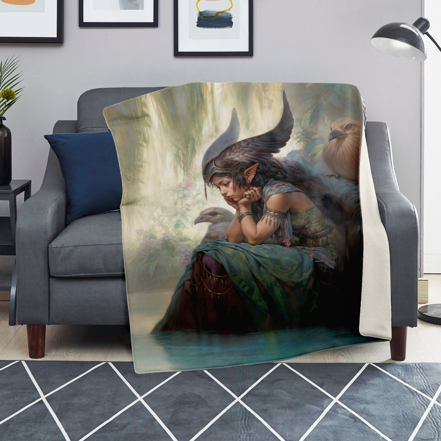 Wings of the Weeping Willow Premium Microfleece Blanket