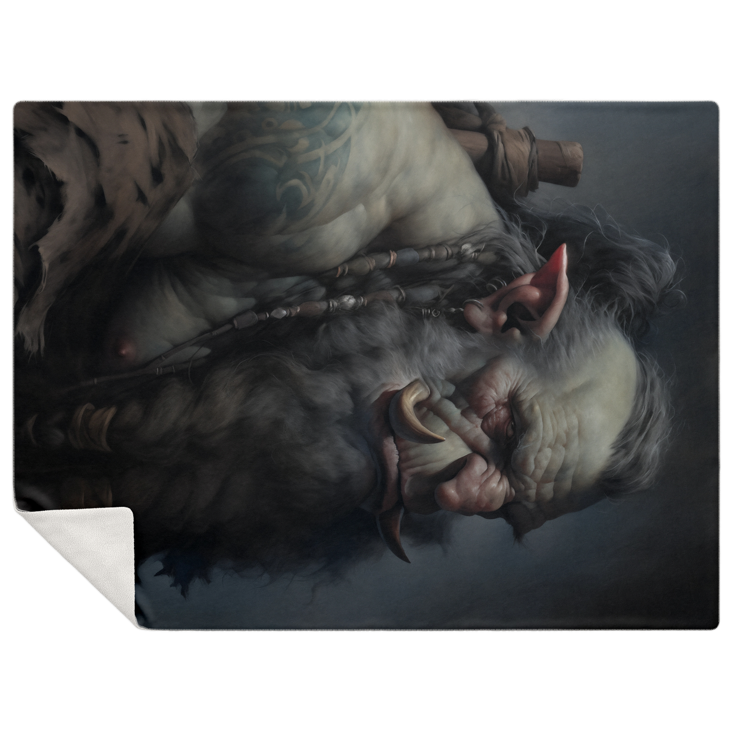 Troll Warrior Portrait Premium Microfleece Blanket