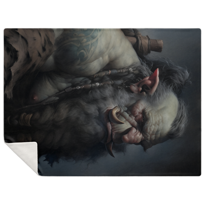 Troll Warrior Portrait Premium Microfleece Blanket