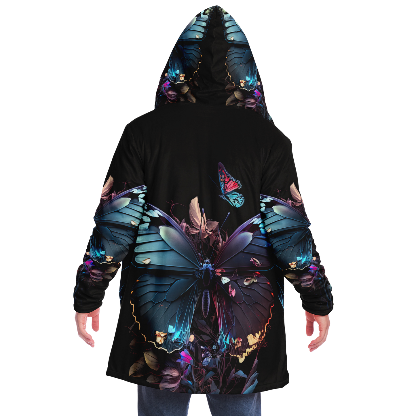 Black Pearl Butterfly Microfleece Cloak