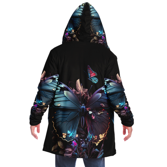 Black Pearl Butterfly Microfleece Cloak