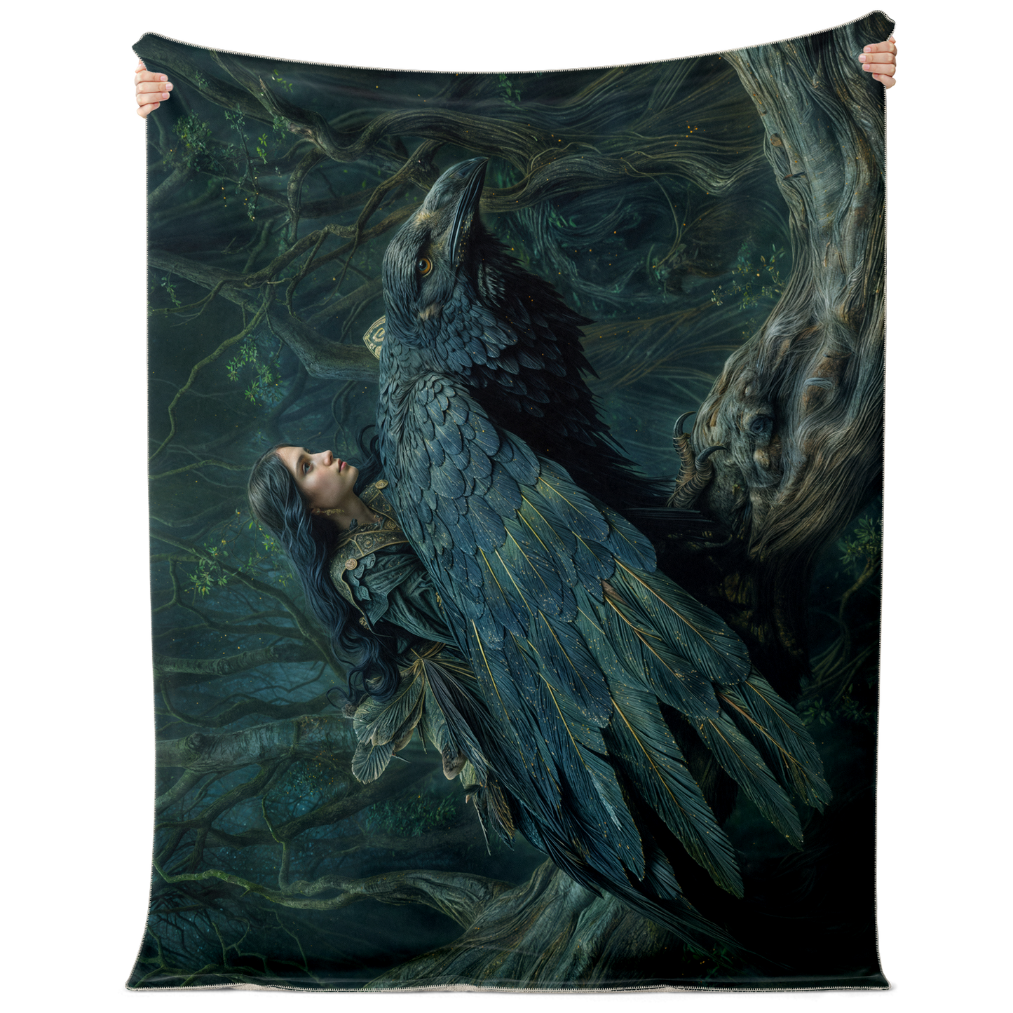 Lady Of The Crows Premium Microfleece Blanket