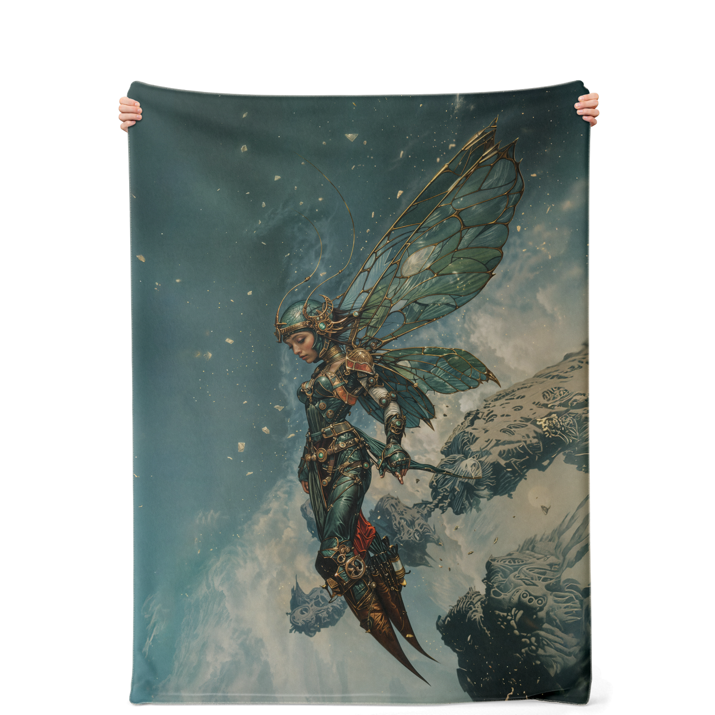 Cybernetic Sentinel Premium Microfleece Blanket