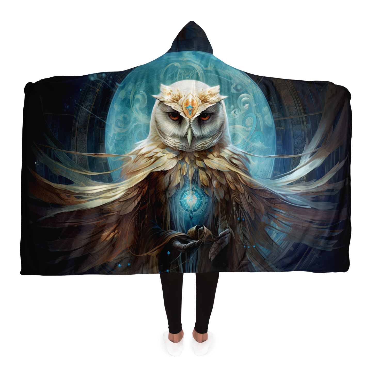 Owl Deity Hooded Blanket