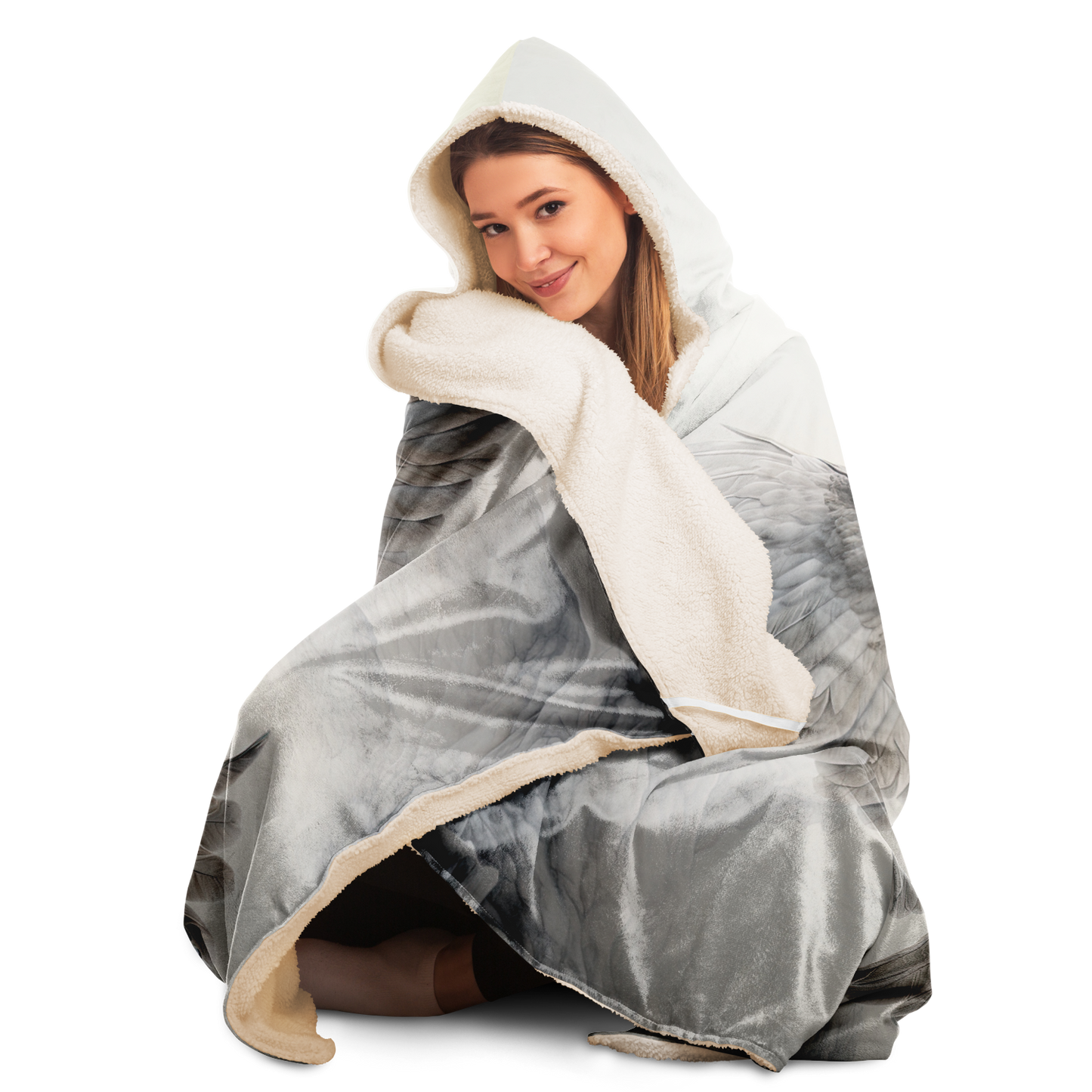 Snowdrift Owl Hooded Blanket