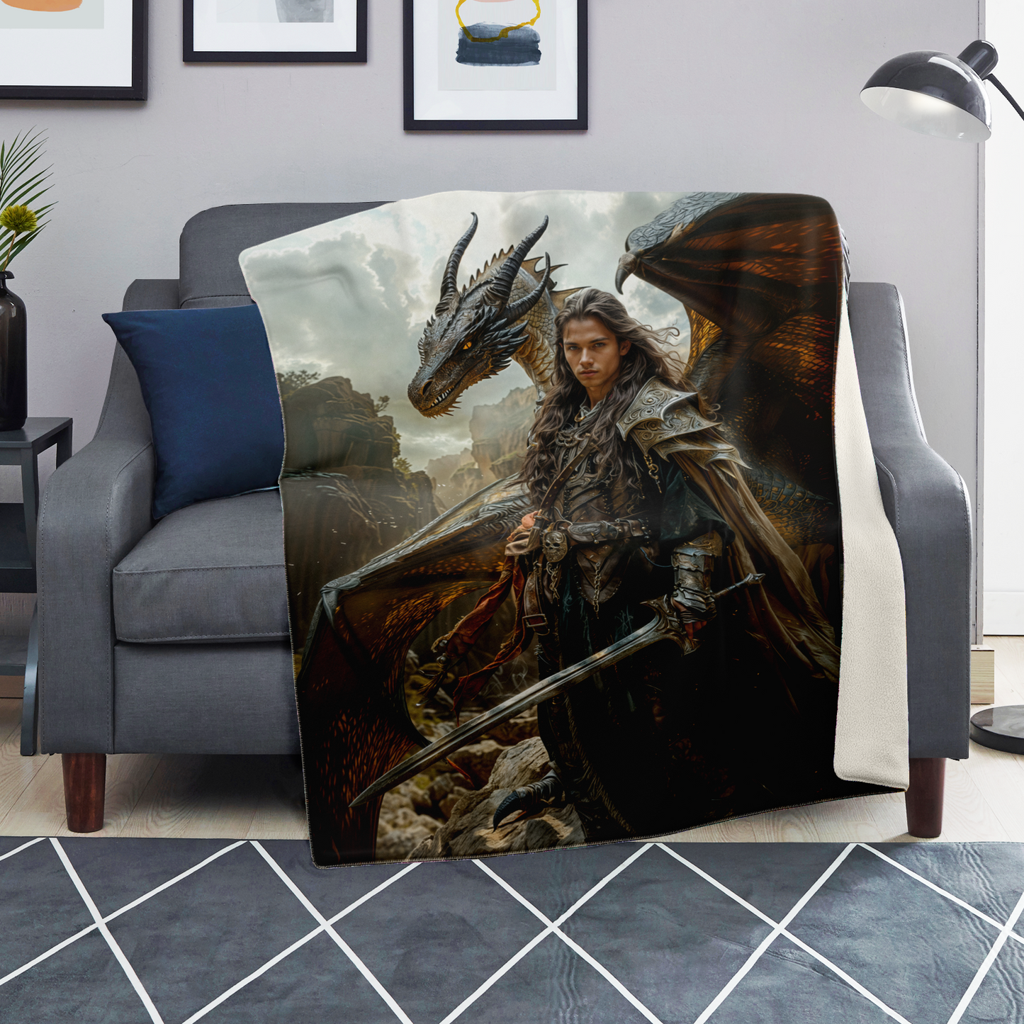 Oathbound by Fire and Steel Premium Microfleece Blanket