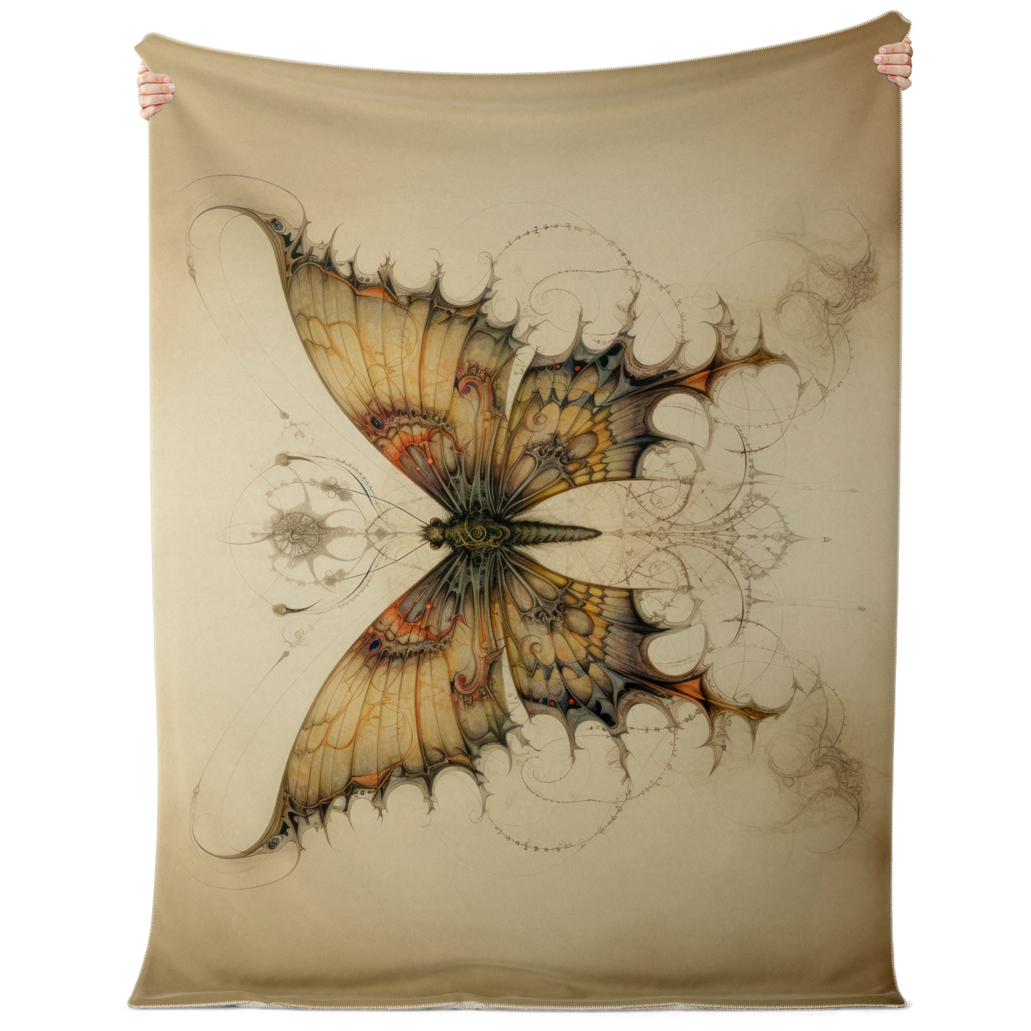 Dragontailed Butterfly Premium Microfleece Blanket