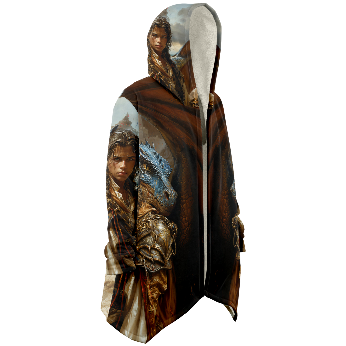 Adventurous Rogue And His Skyward Sidekick Microfleece Cloak