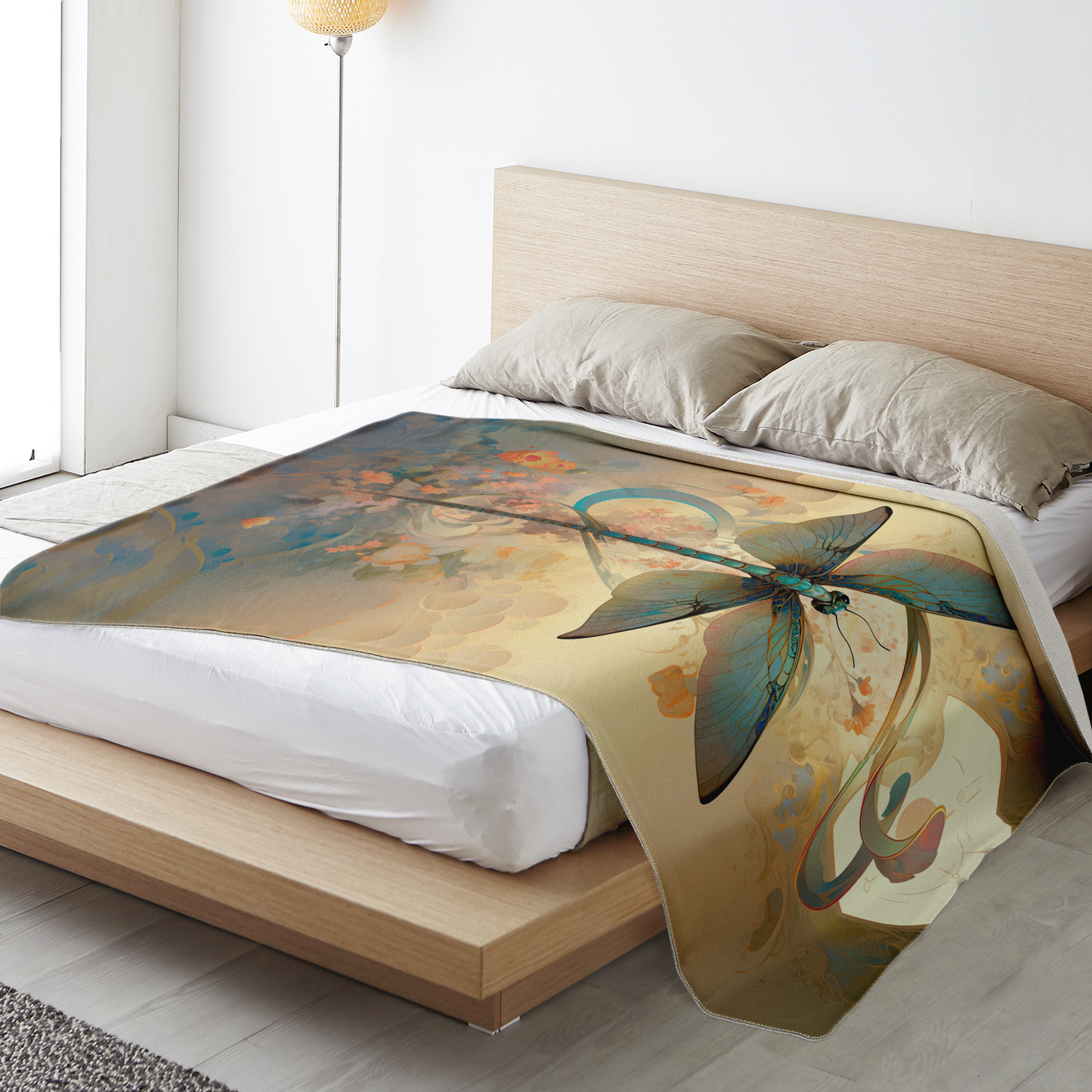 Premium Zen Dragonfly Microfleece Blanket