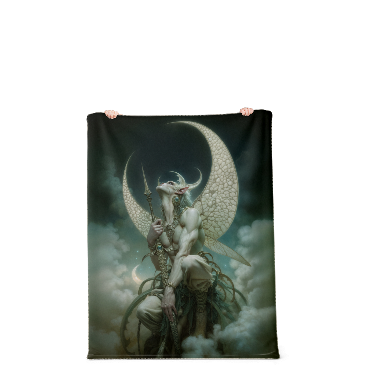 The Eternal Moons Celestial Warrior Premium Microfleece Blanket