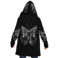 Black And White Macro Butterfly Microfleece Cloak