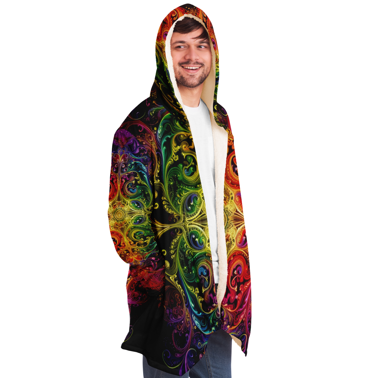 Rainbow Lace Microfleece Festival Cloak