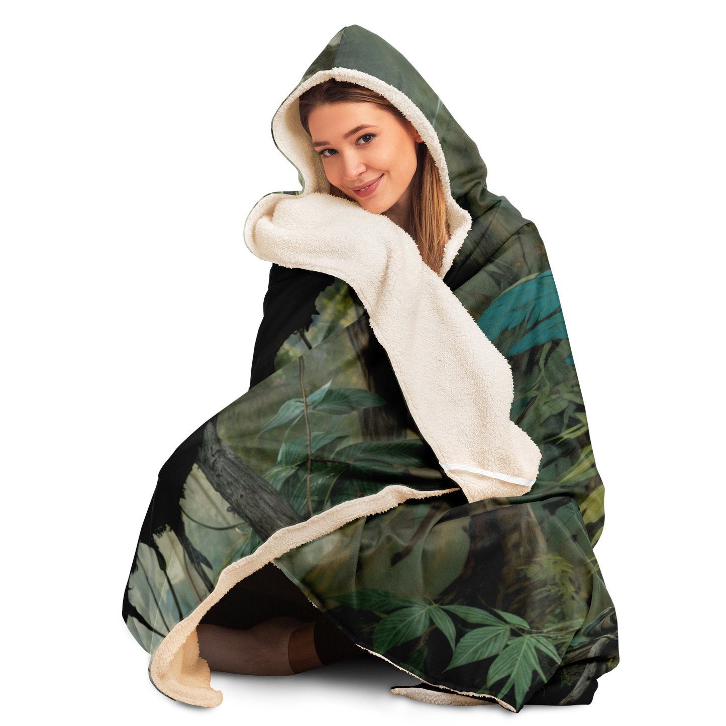 The Woodland Sprite’s Watcher Hooded Blanket