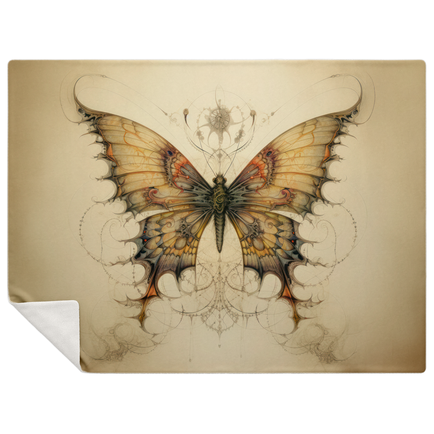 Dragontailed Butterfly Premium Microfleece Blanket