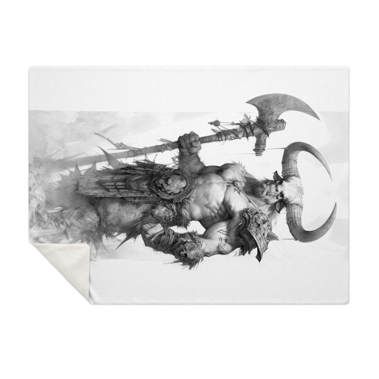 Minotaur Viking Sketch Microfleece Blanket