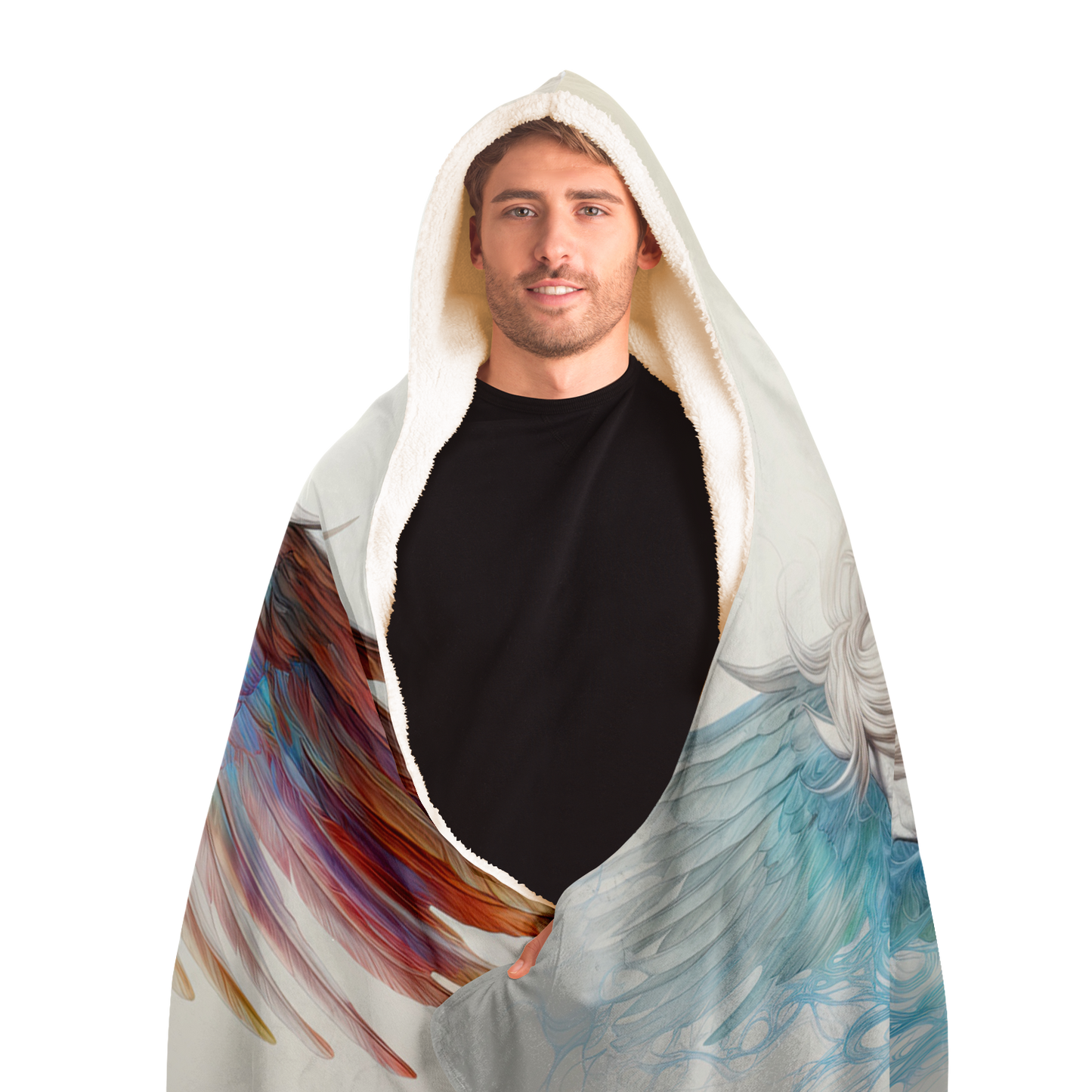 Aqua Fire Pegasus Hooded Blanket