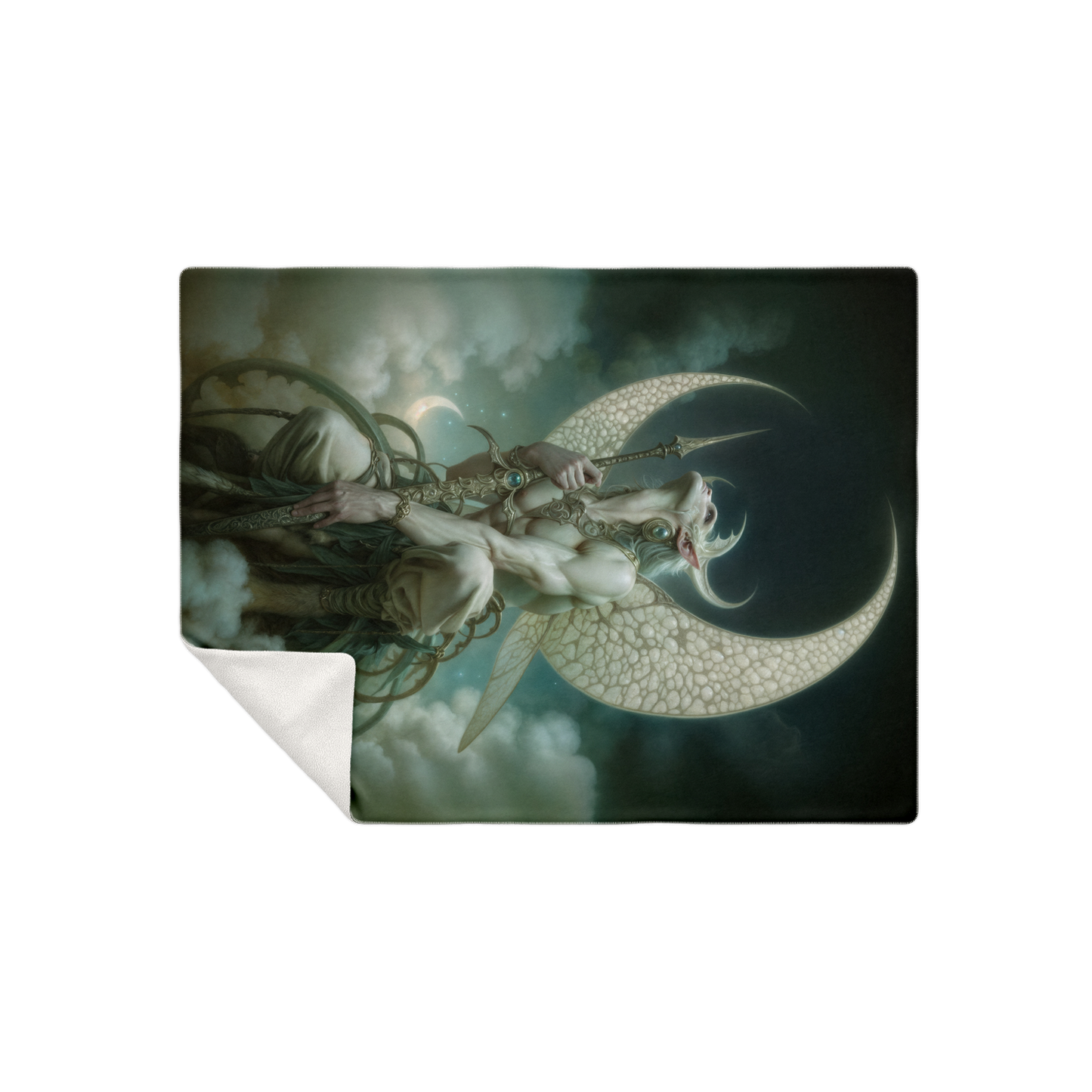 The Eternal Moons Celestial Warrior Premium Microfleece Blanket