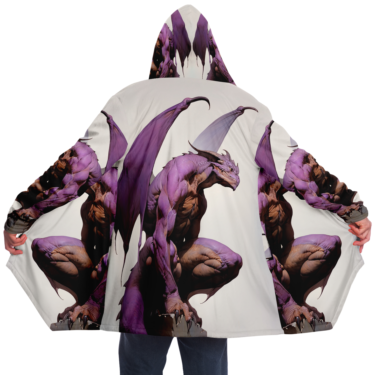 Zephyrion The Violet Winged Draconian Microfleece Cloak