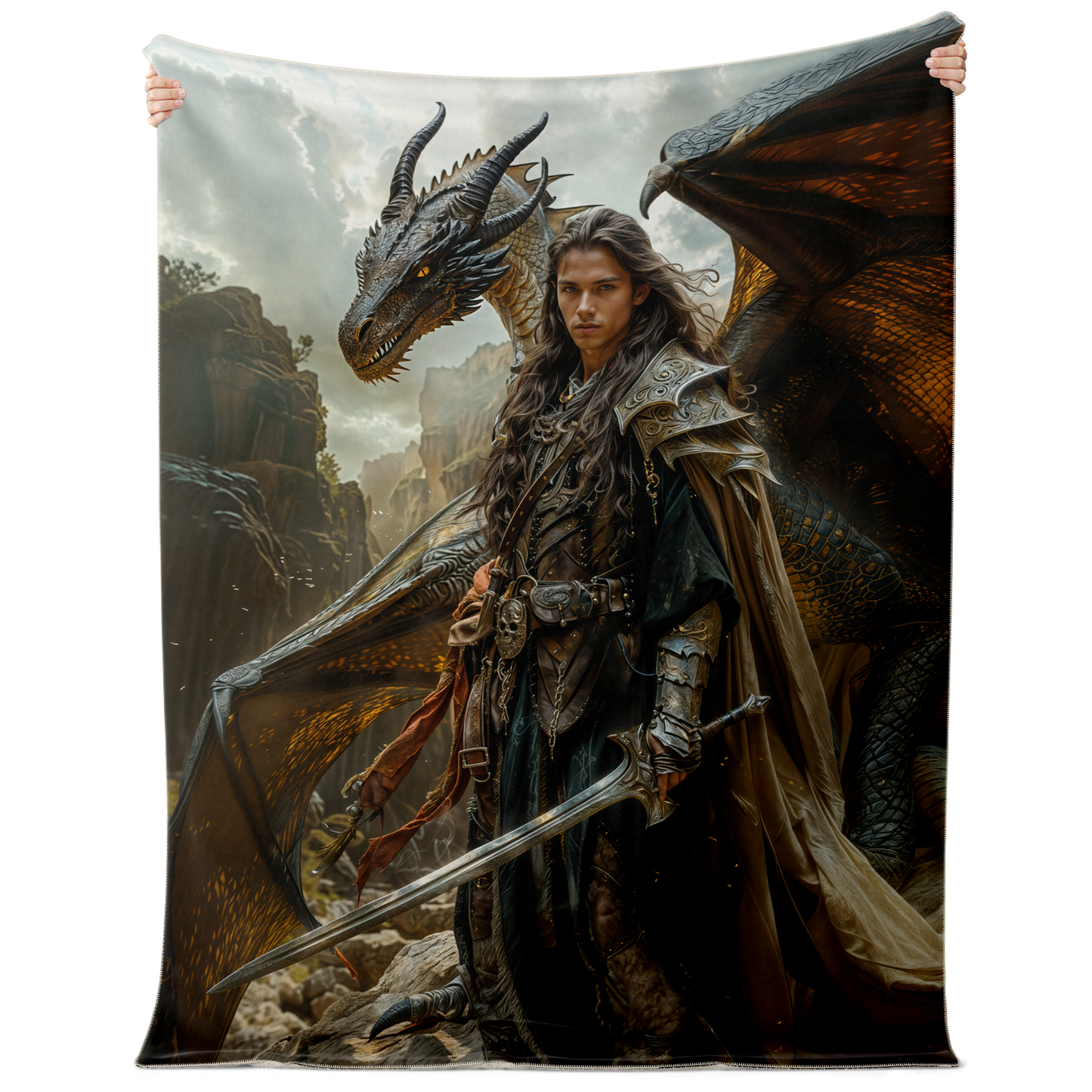 Oathbound by Fire and Steel Premium Microfleece Blanket