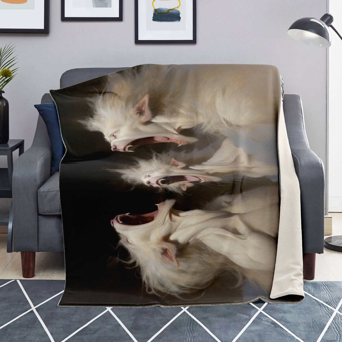 Albino Werewolf Chorus Premium Microfleece Blanket