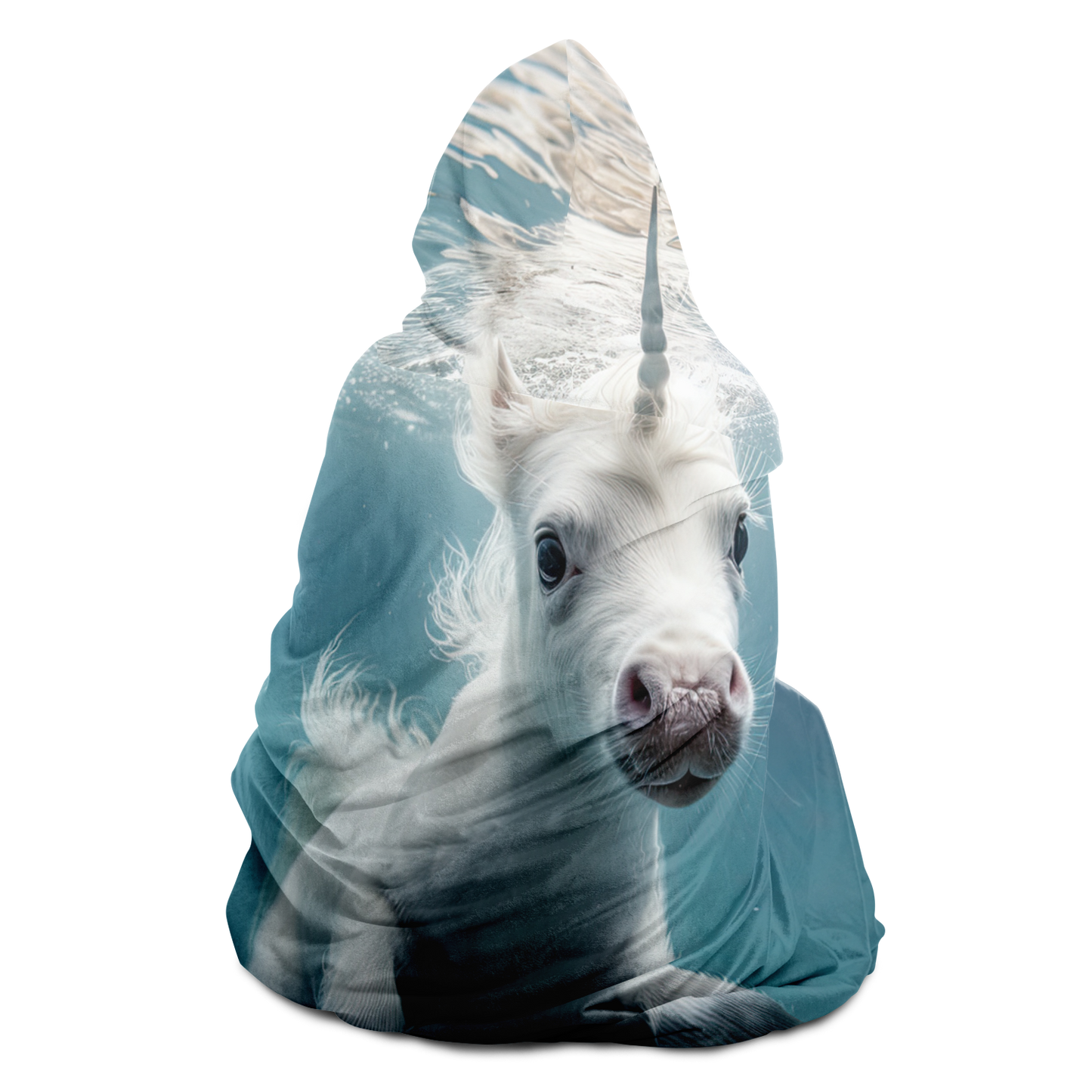 Unicorns Aquatic Escapade Hooded Blanket