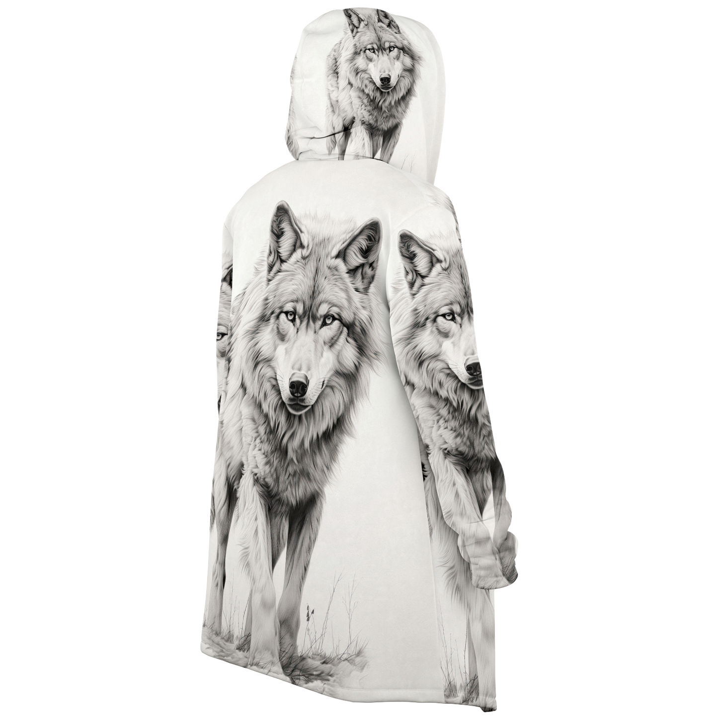 Wolf Sketch Microfleece Cloak