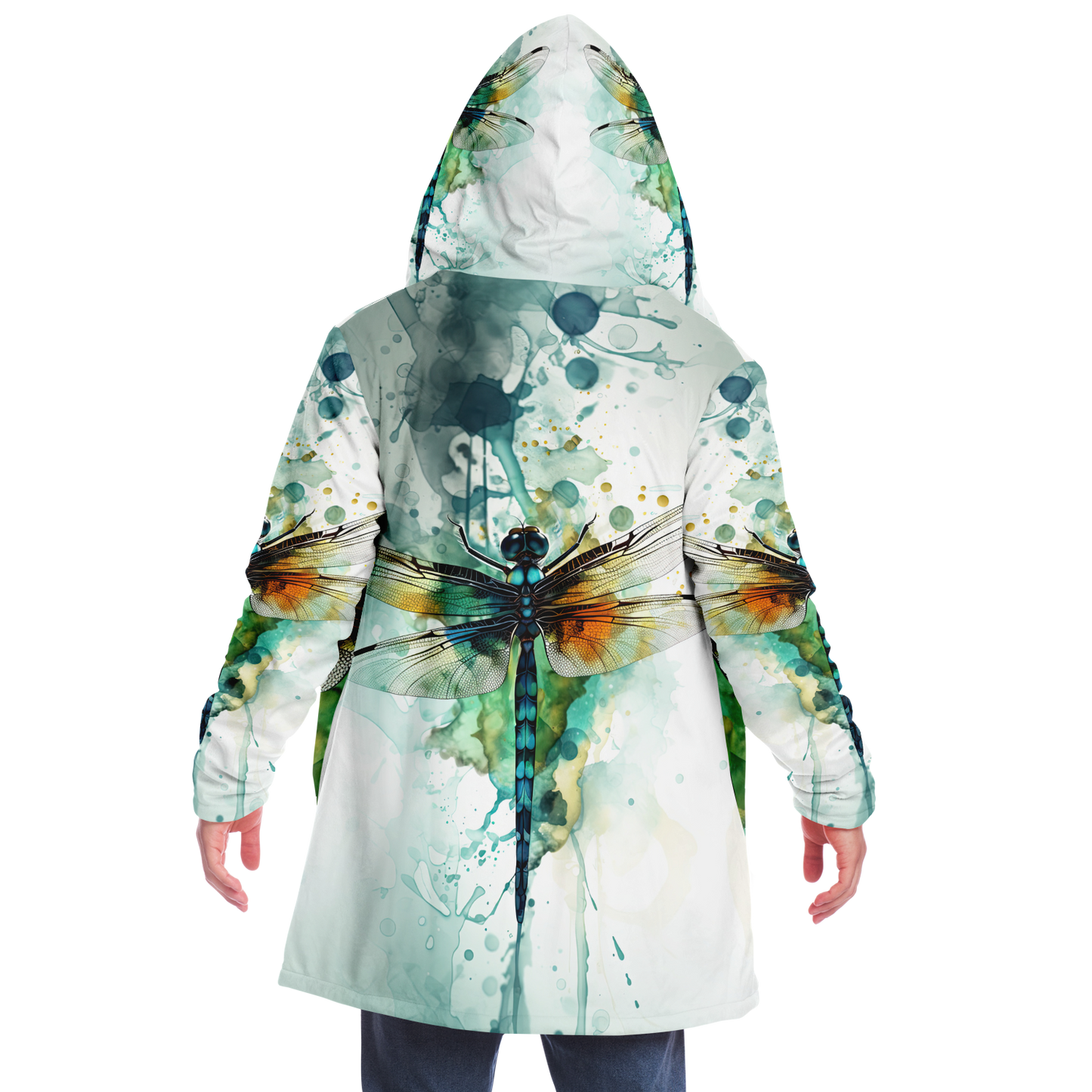 Aquatic Whisper Dragonfly Microfleece Cloak