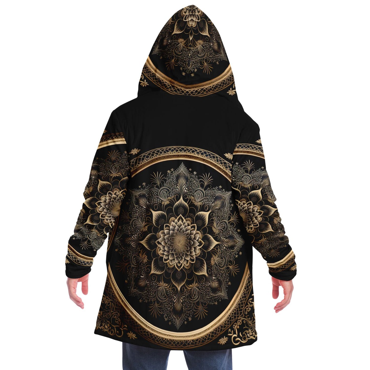 Golden Mantra Mandala Microfleece Festival Cloak