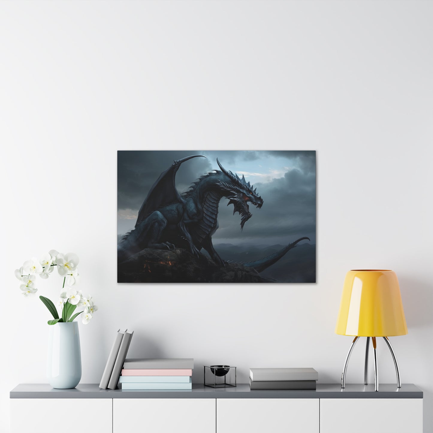 "Obsidian Dragon"  Canvas Stretched, 0.75" - Print