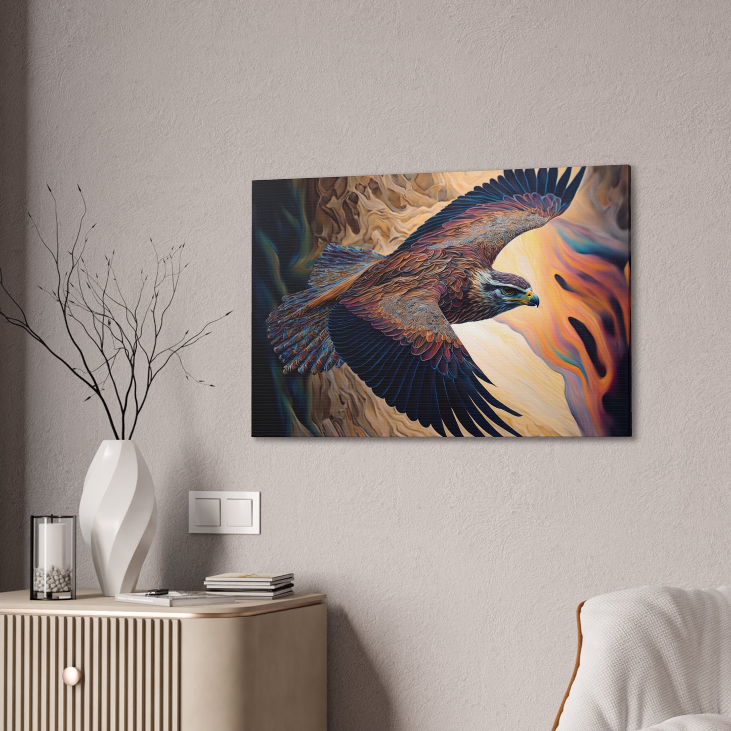 "Falcons Flight"  Canvas Stretched, 0.75" - Print