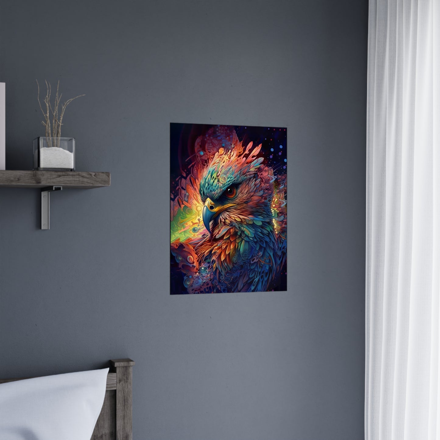 "Rainbow Winged Falcon" Poster - Print