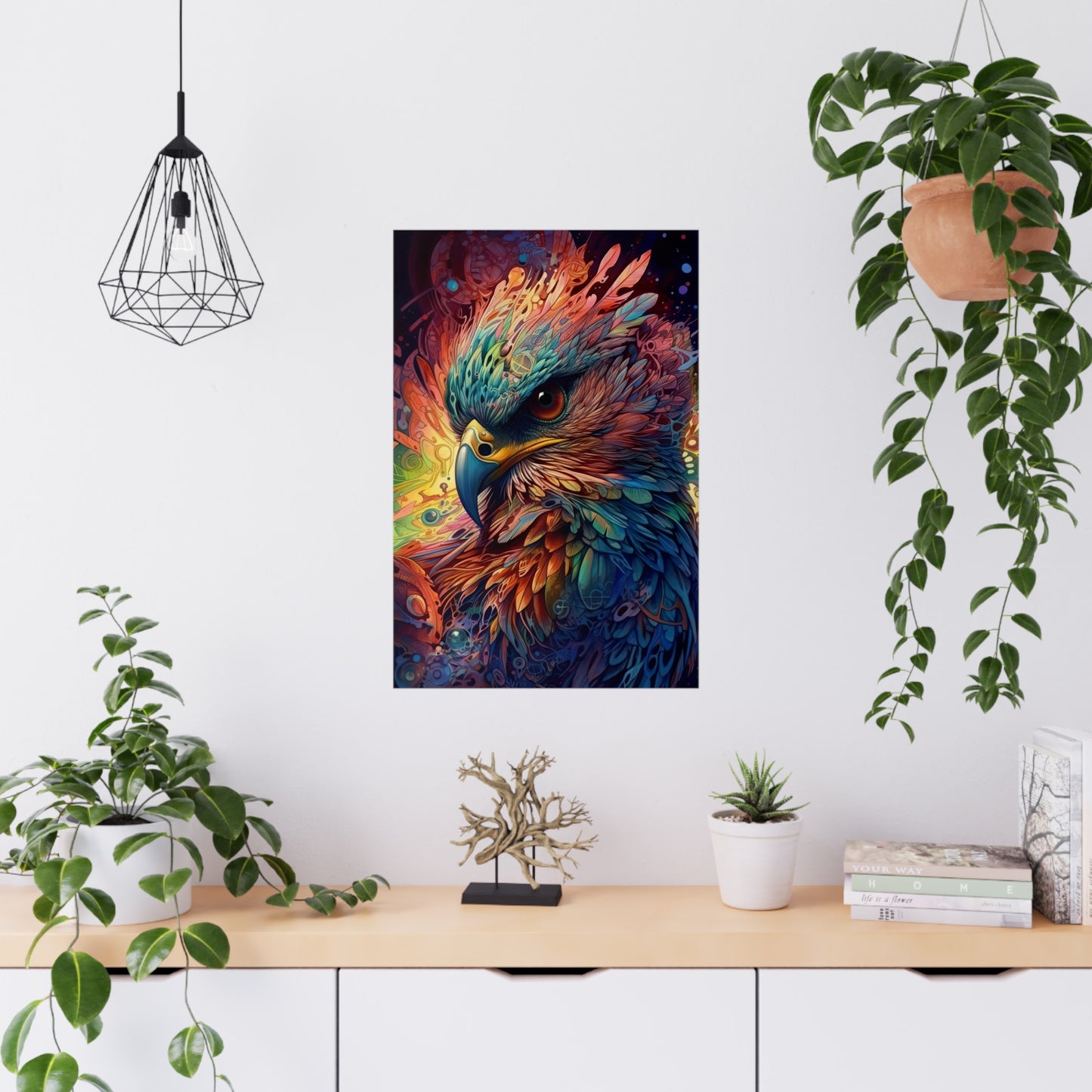 "Rainbow Winged Falcon" Poster - Print