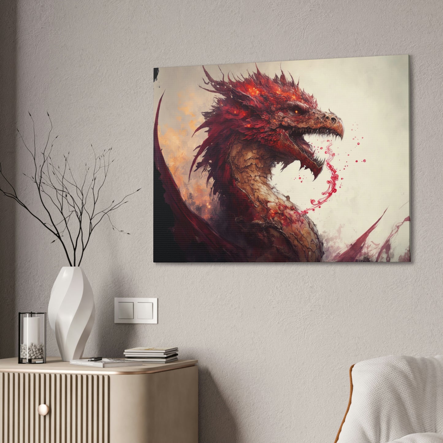 "Blood Dragon" Canvas Stretched, 0.75" - Print