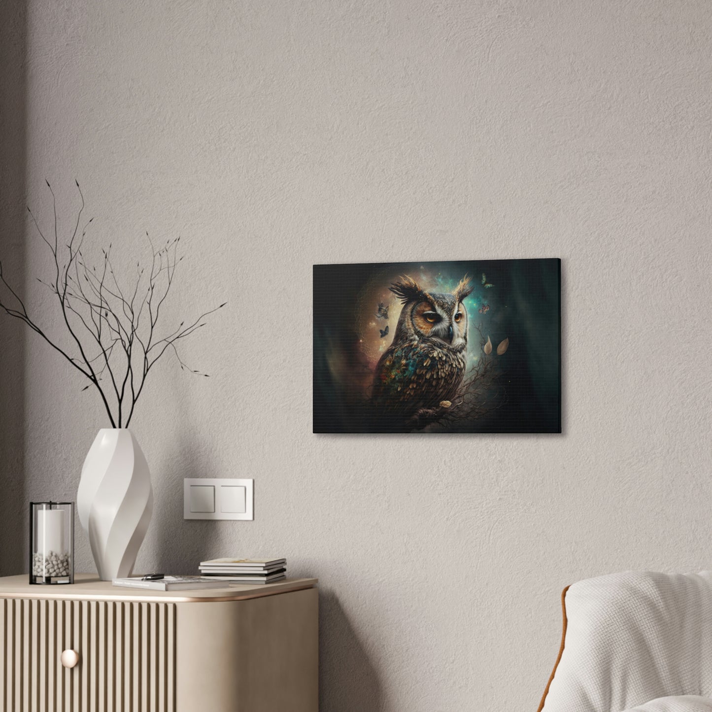 "Forest Spirit owl" Canvas Stretched, 0.75" - Print