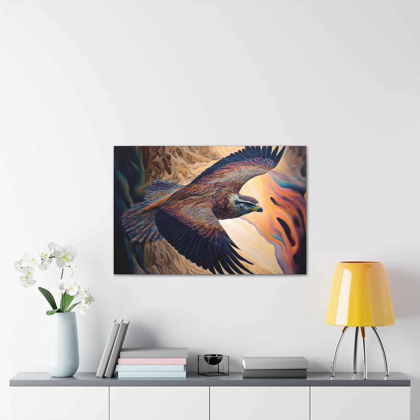 "Falcons Flight"  Canvas Stretched, 0.75" - Print