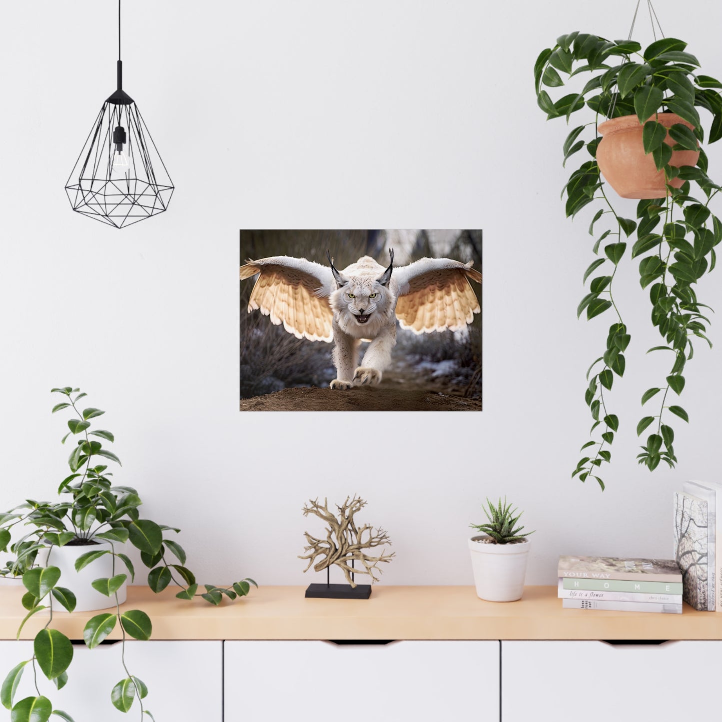 "Ivory Winged Lynx" Poster - Print