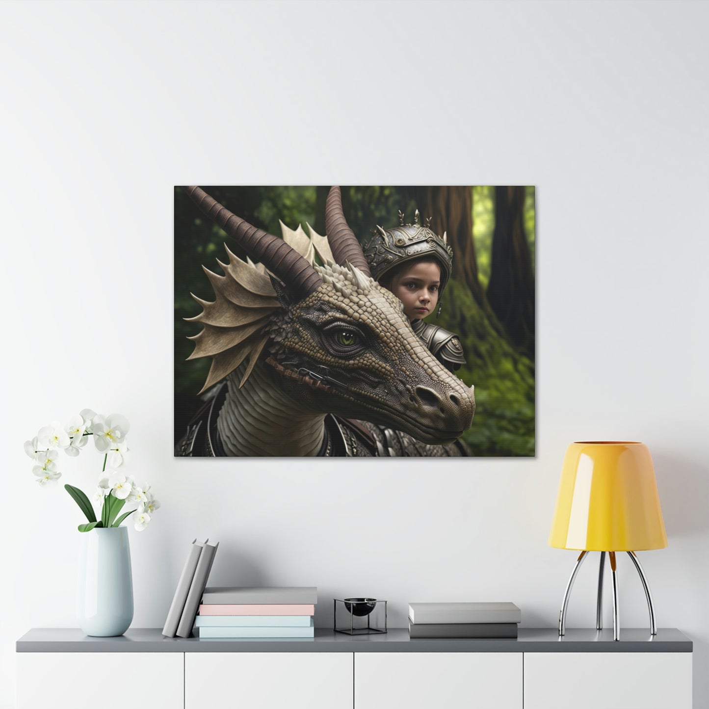 "A Brave Dragon Rider" Canvas Stretched, 0.75" - Print