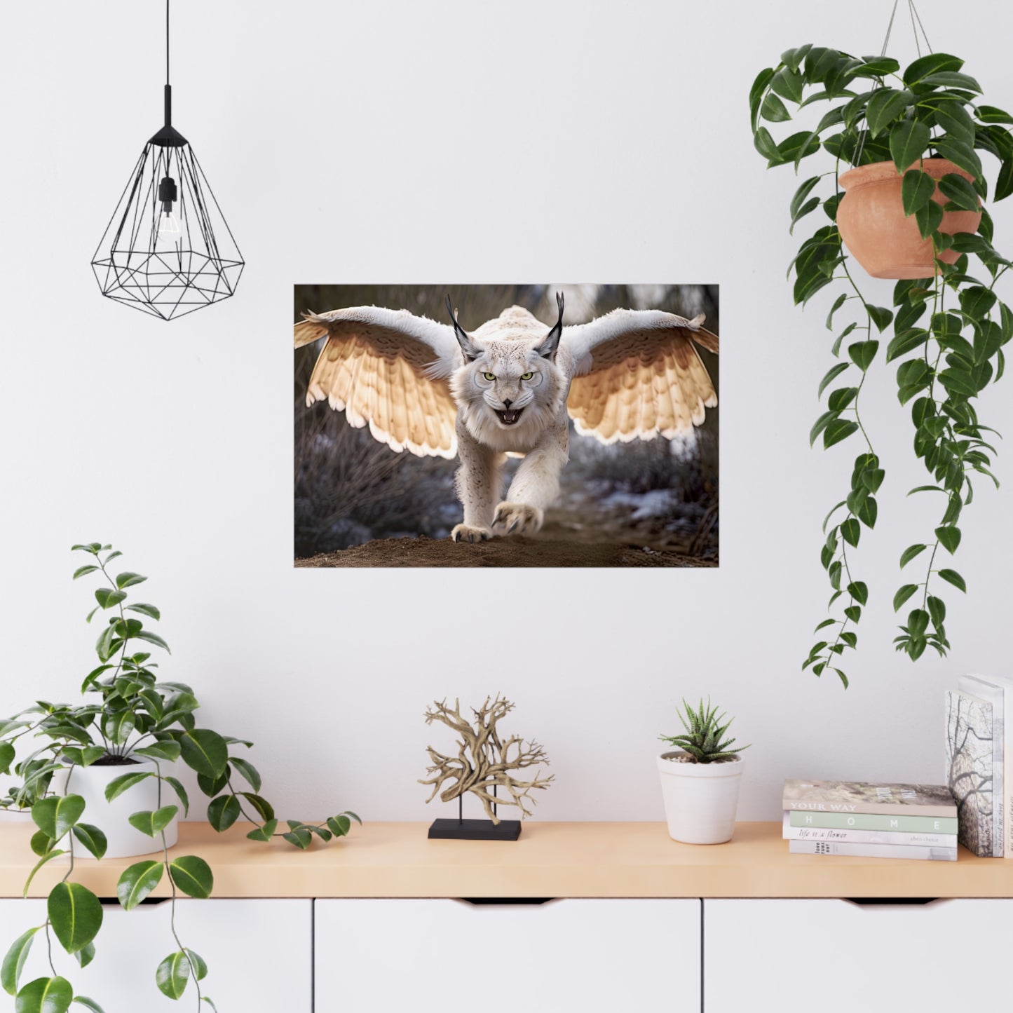 "Ivory Winged Lynx" Poster - Print