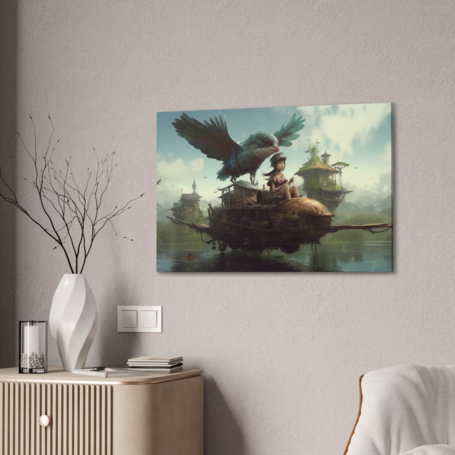 "Flighty Float" Canvas Stretched, 0.75" - Print