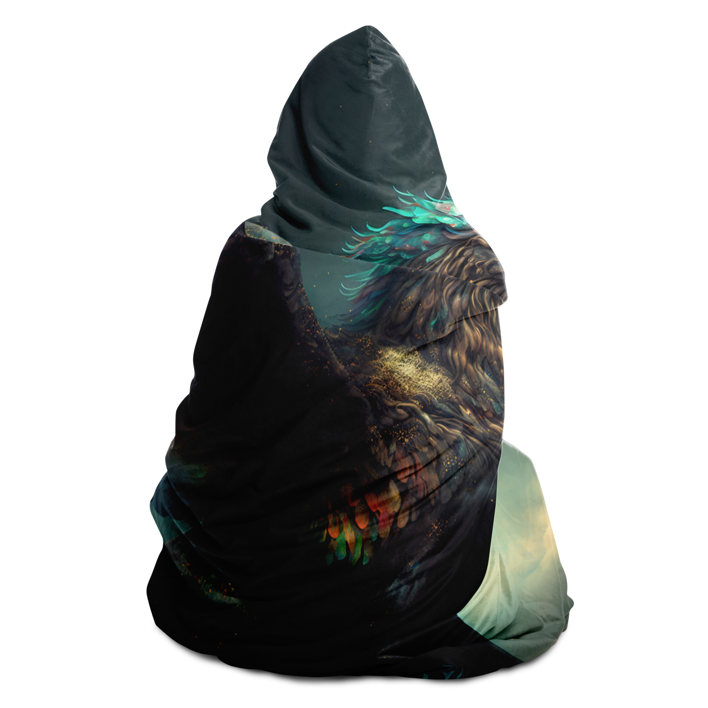 Ranbow Feather Griffon Hooded Blanket