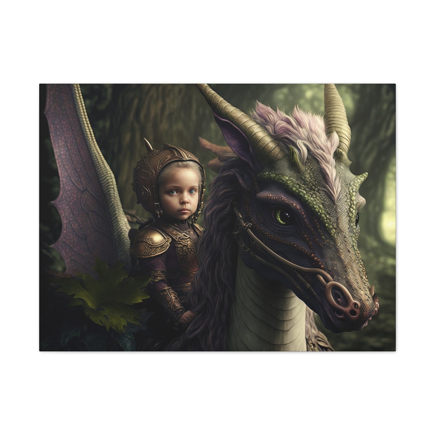 "Fairy Dragon Knight" Canvas Stretched, 0.75" - Print