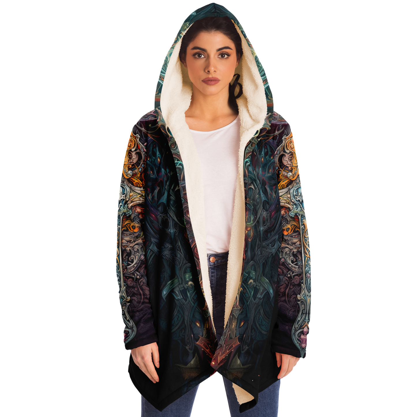 Stained Glass Cross Microfleece Festival Cloak