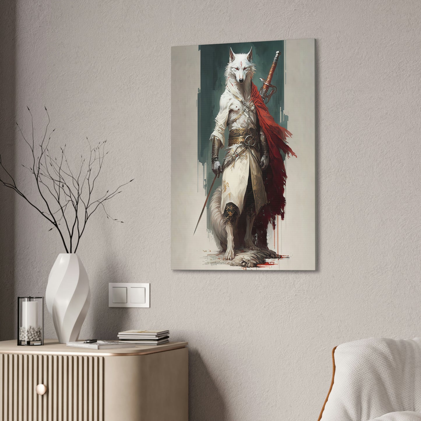 "Lone Wolf Warrior" Canvas Stretched, 0.75" - Print