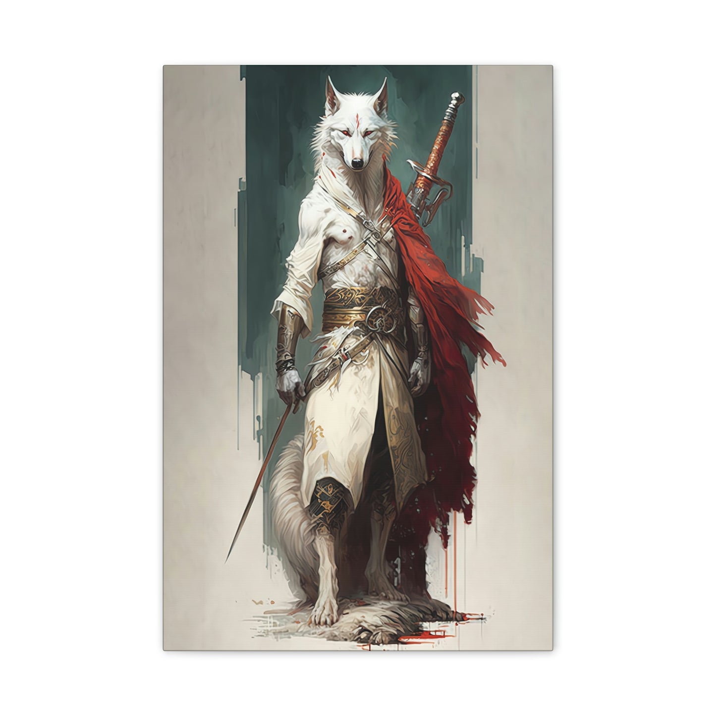 "Lone Wolf Warrior" Canvas Stretched, 0.75" - Print